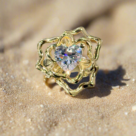 Flower Heart Ring
